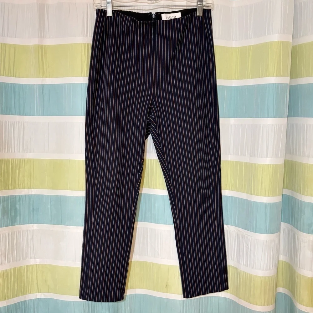 Derek Lam 10 Crosby Striped Back Zip Skinny Pants Sz 6